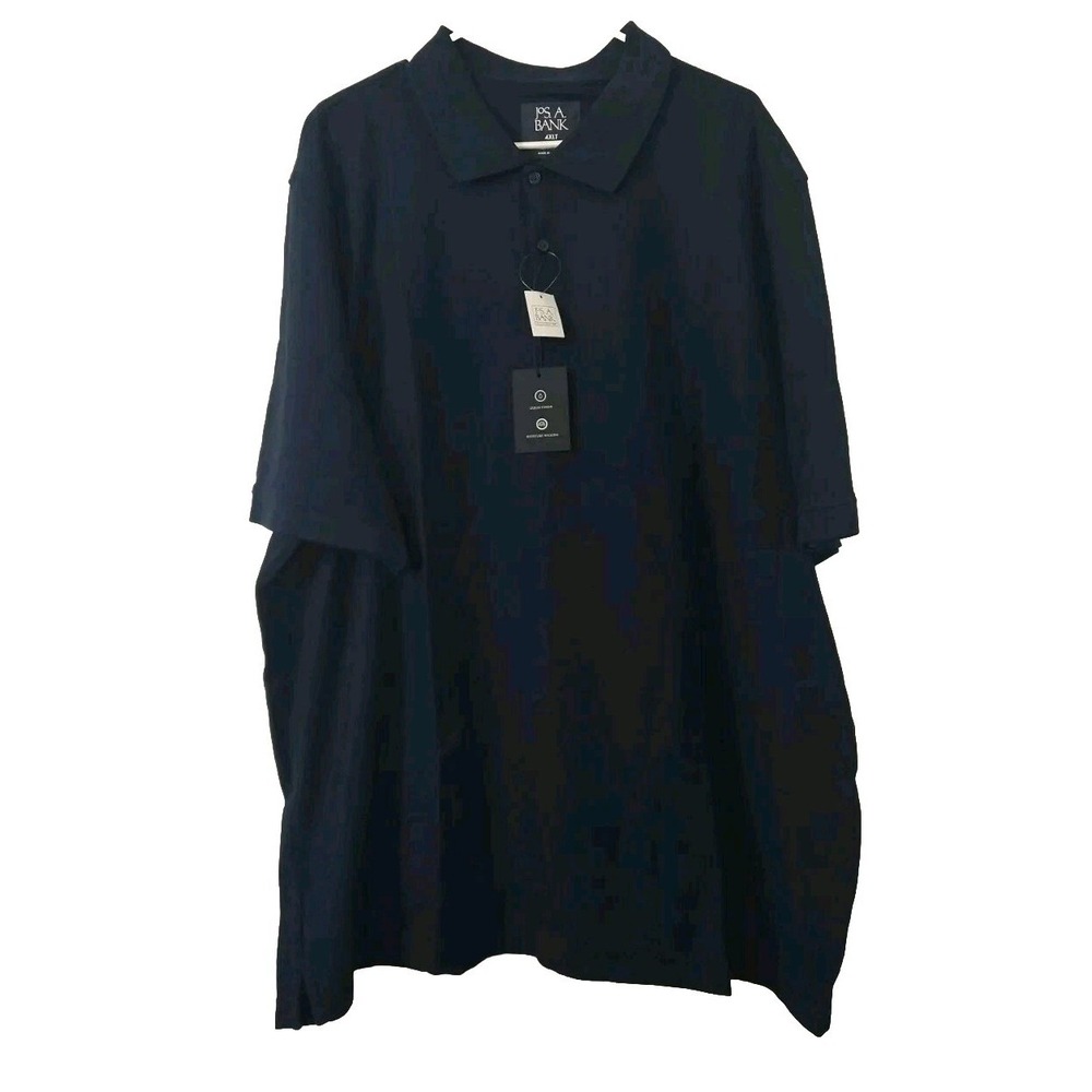 Jos. A. Bank Men's Big & Tall Polo Shirt Size 4XLT  Short Sleeves Navy Blue